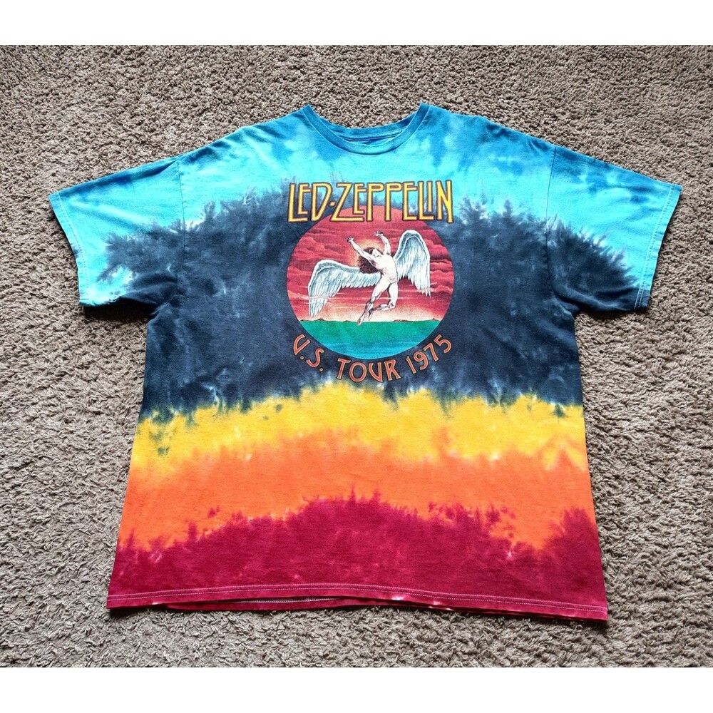 Led Zeppelin Shirt Mens Size 2XL Tie Dye Graphic Print Short Sleeve